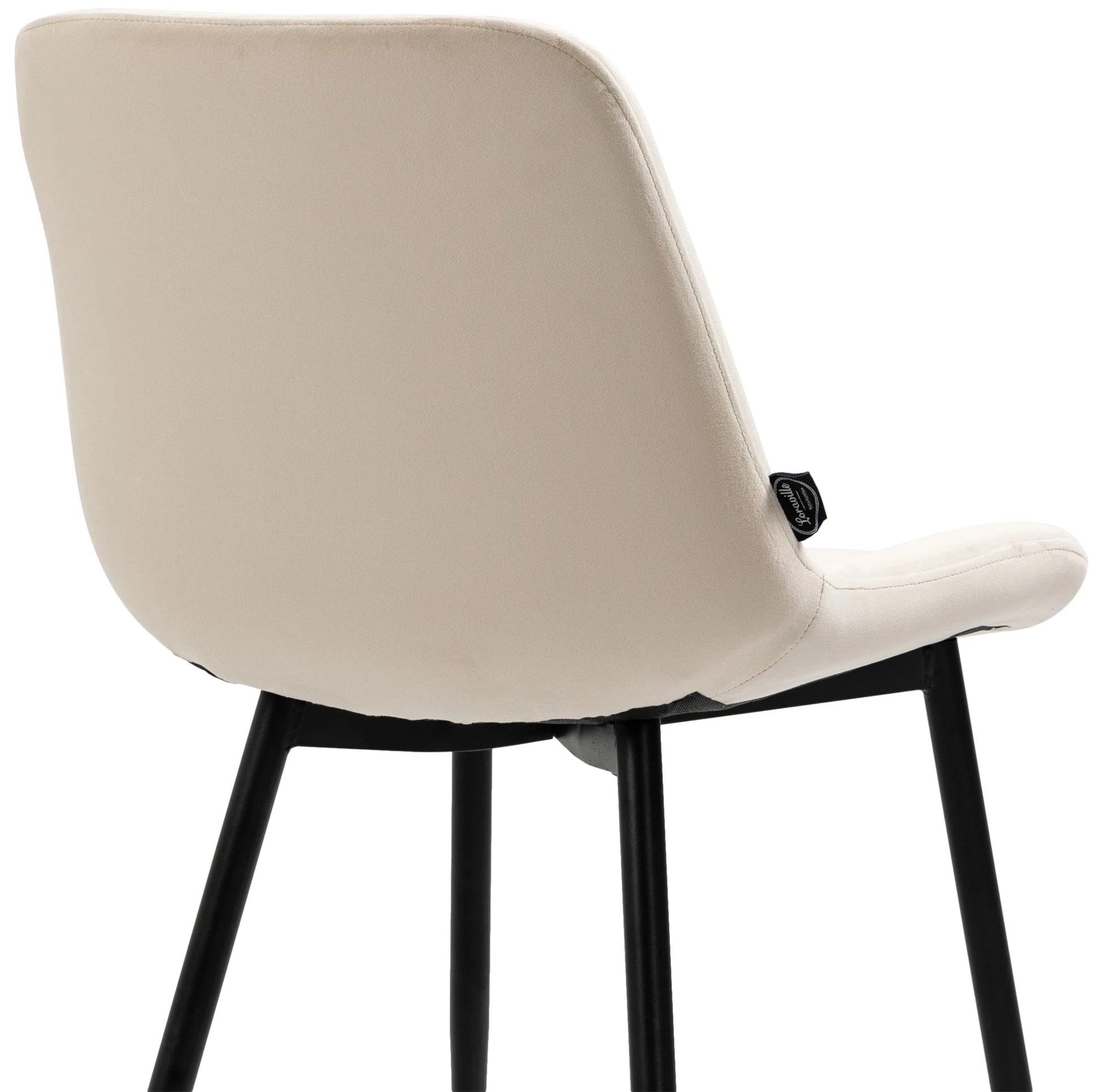 In And OutdoorMatch Eetkamerstoelen Katelyn - Crème - Set van 2 - Fluweel - Hoge kwaliteit bekleding - Stijlvolle eetkamerstoelen - Luxe uitstraling Eetkamerstoel