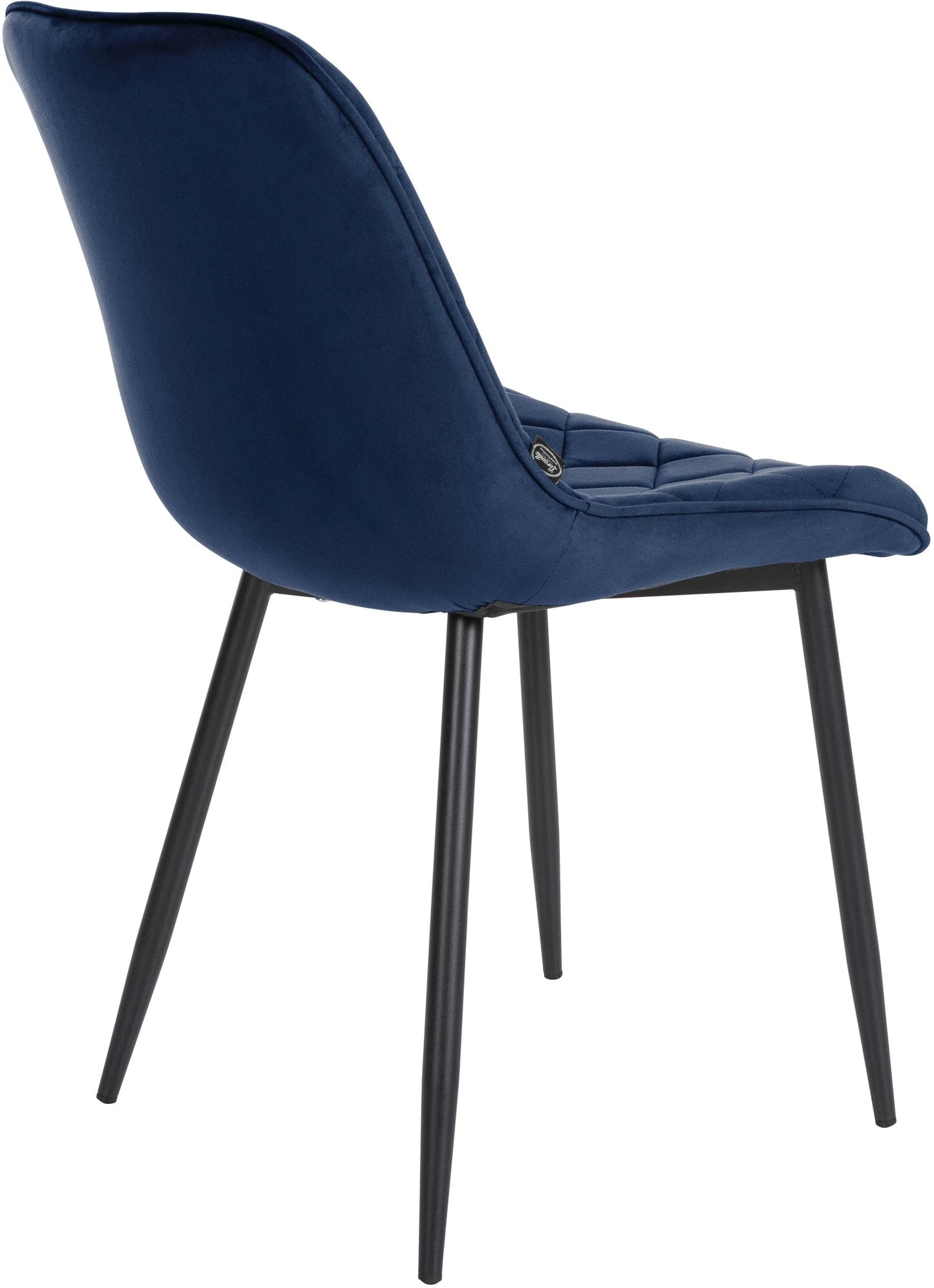 In And OutdoorMatch Eetkamerstoelen Leanne - Blauw - Set van 4 - Fluweel - Hoogwaardige bekleding - Exclusieve eetkamerstoelen - Stijlvolle uitstraling Eetkamerstoel