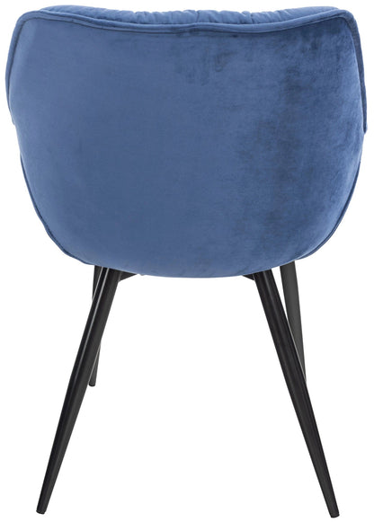 In And OutdoorMatch Eetkamerstoelen Meredith - Blauw - Set van 2 - Fluweel - Hoogwaardige bekleding - Luxe eetkamerstoel - Stijlvolle uitstraling Eetkamerstoel