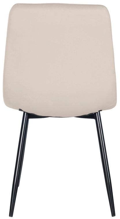 In And OutdoorMatch Eetkamerstoelen Nevil - Crème - Set van 4 - Fluweel - Hoogwaardige bekleding - Stijlvolle eetkamerstoelen - Luxe uitstraling Eetkamerstoel