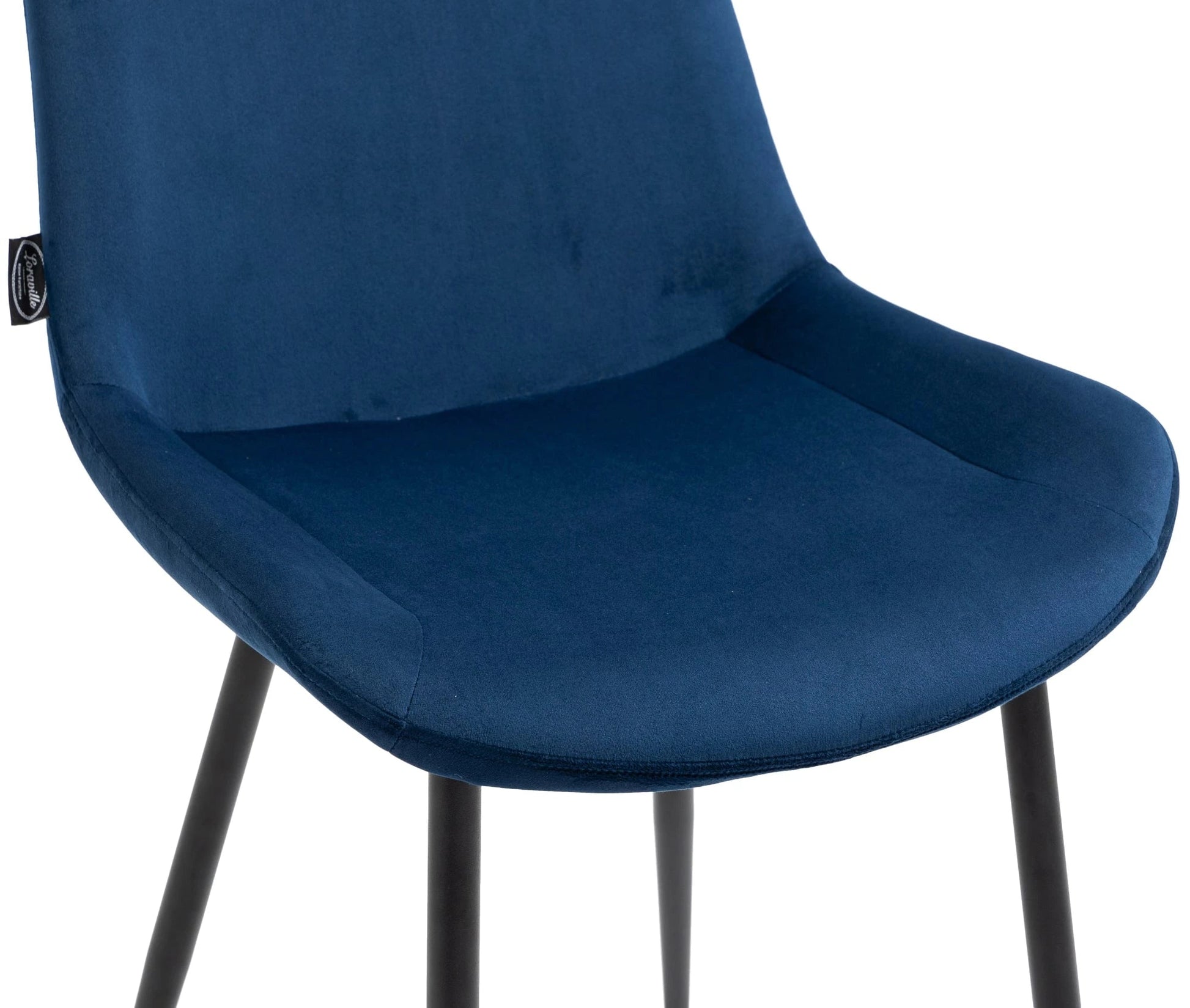 In And OutdoorMatch Eetkamerstoelen Noah - Blauw - Set van 2 - Fluweel - Hoge kwaliteit bekleding - Stijlvolle eetkamerstoelen - Luxe uitstraling Eetkamerstoel