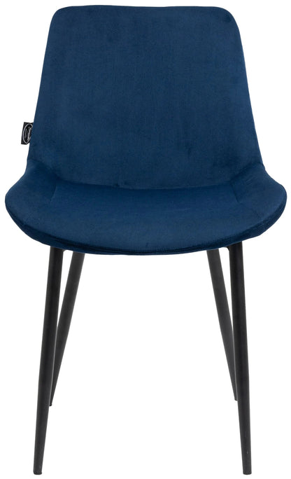 In And OutdoorMatch Eetkamerstoelen Noah - Blauw - Set van 2 - Fluweel - Hoge kwaliteit bekleding - Stijlvolle eetkamerstoelen - Luxe uitstraling Eetkamerstoel