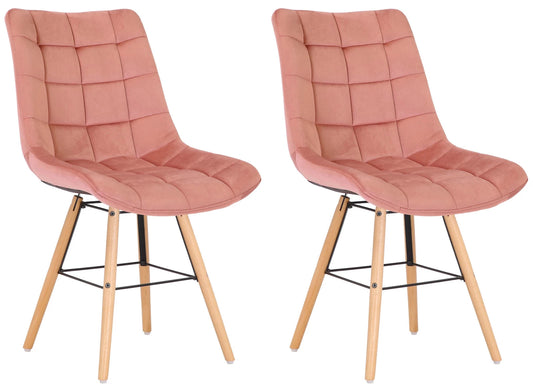 In And OutdoorMatch Eetkamerstoelen Rudolph - Roze - Set van 2 - Fluweel - Hoogwaardige bekleding - Stijlvolle eetkamerstoelen - Luxe uitstraling Eetkamerstoel