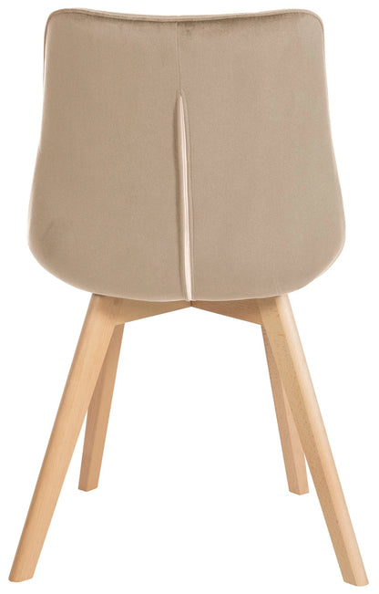 In And OutdoorMatch Eetkamerstoelen Tammie - Beige - Set van 2 - Fluweel - Hoge kwaliteit bekleding - Deluxe Eetkamerstoelen - Exclusieve Look Eetkamerstoel