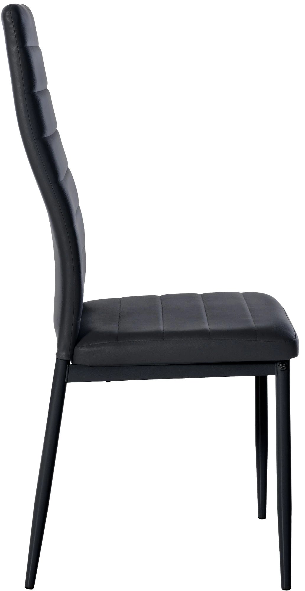 In And OutdoorMatch Eetkamerstoelen Wiley - Zwart - Set van 4 - Kunstleer - Hoogwaardige bekleding - Luxe eetkamerstoelen - Stijlvolle uitstraling Eetkamerstoel