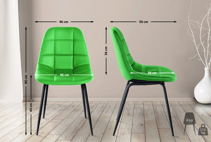 In And OutdoorMatch Eetkamerstoelen Xavia - Groen - Set van 2 - Kunstleer - Hoogwaardige bekleding - Luxe eetkamerstoel - Stijlvolle uitstraling Eetkamerstoel