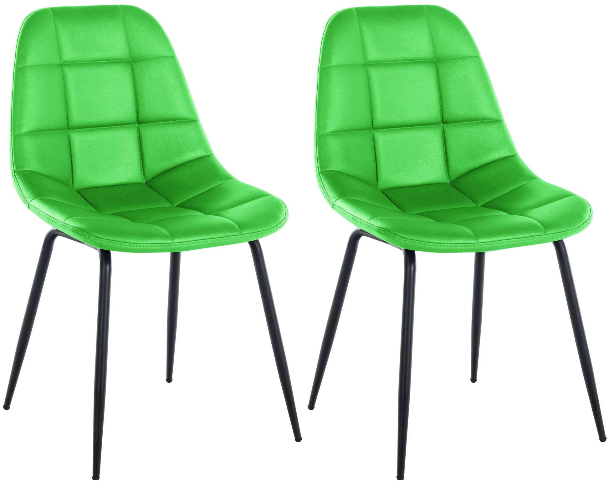 In And OutdoorMatch Eetkamerstoelen Xavia - Groen - Set van 2 - Kunstleer - Hoogwaardige bekleding - Luxe eetkamerstoel - Stijlvolle uitstraling Eetkamerstoel