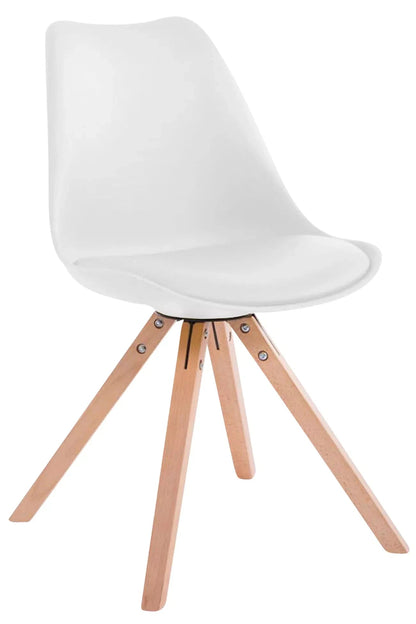 In And OutdoorMatch Eetkamerstoelen modern Toulouse - Wit - Zithoogte 48cm - Kuipstoel - Woonkamerstoelen - Bezoekersstoel - Keukenstoelen - Set van 4 Eetkamerstoel