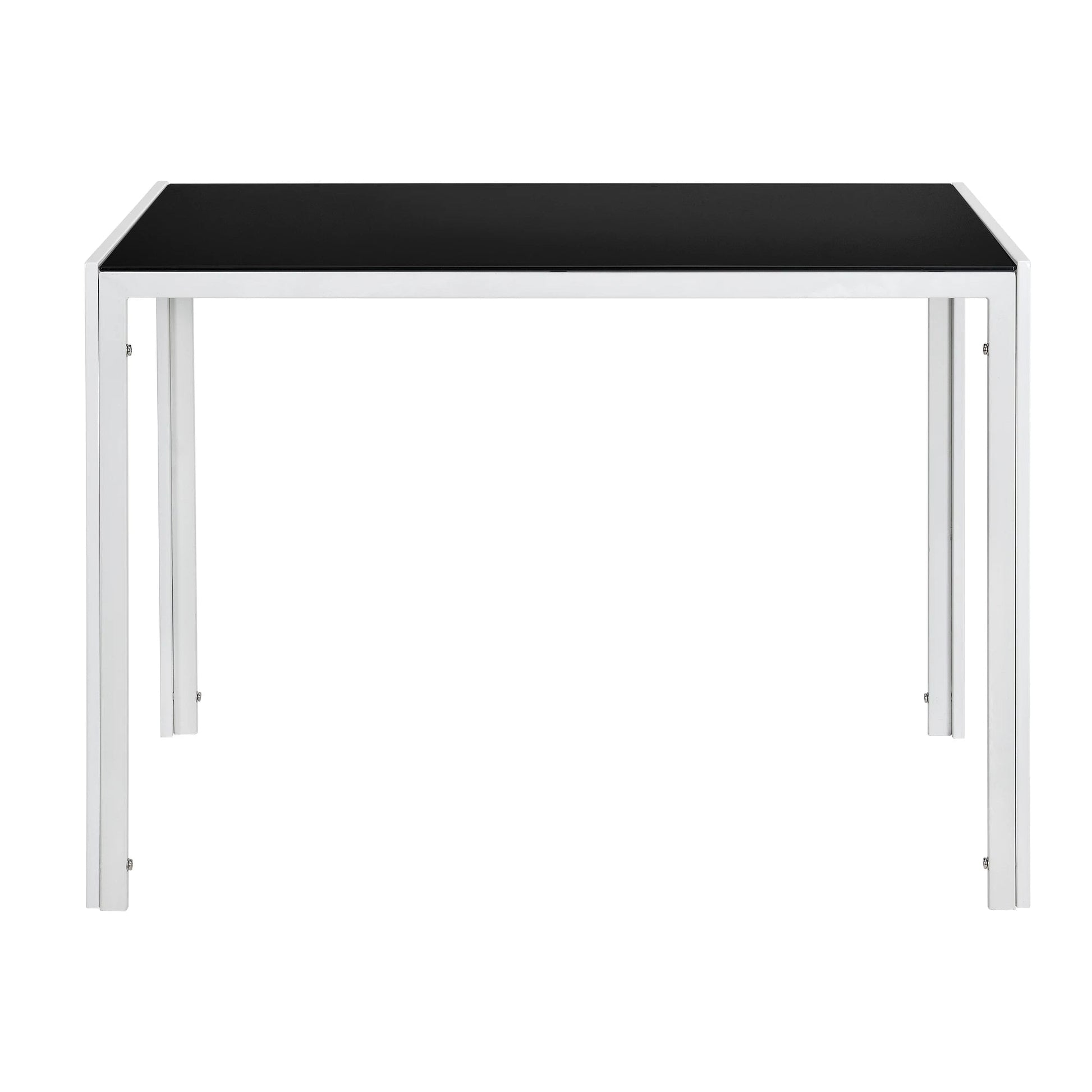 In And OutdoorMatch Eettafel Ardella - Gehard Glas - 8 mm - 105x60x75 cm - Zwart en Wit- Luxe Look Eettafel/ Eetkamertafel