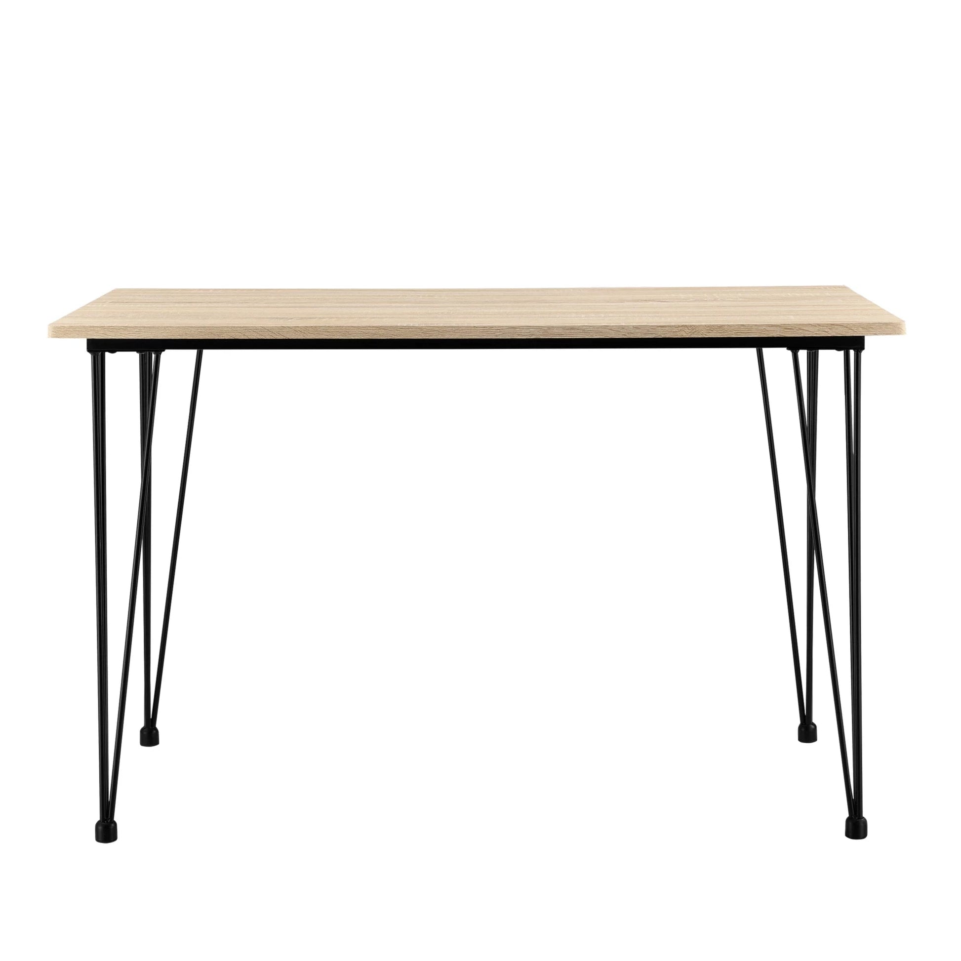 In And OutdoorMatch Eettafel Fulvia - 120x70x75 cm - MDF en Staal - Eikenkleurig - Elegante en Minimalistische Tafel Eettafel/ Eetkamertafel