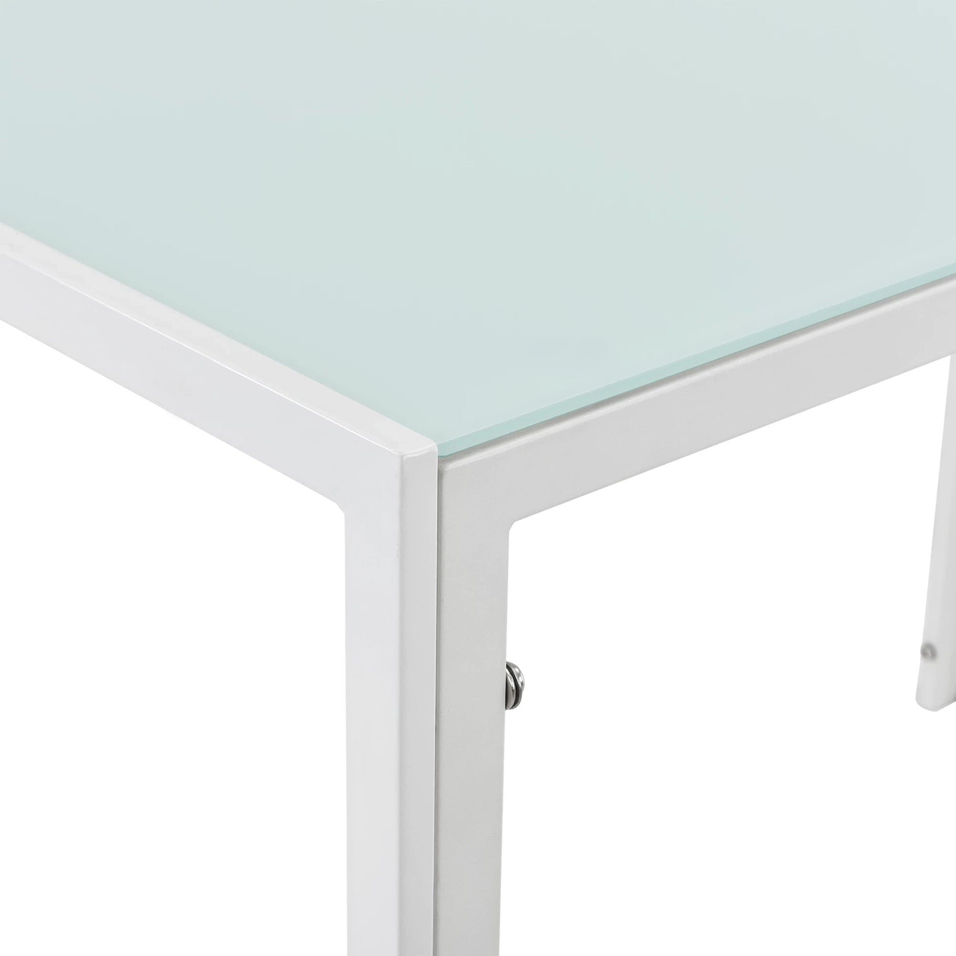 In And OutdoorMatch Eettafel Jackson - Gehard Glas - 8 mm - 105x60x75 cm - Wit - Luxe Look Eettafel/ Eetkamertafel