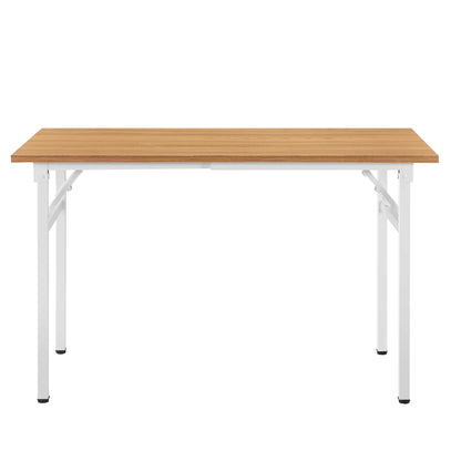 In And OutdoorMatch Eettafel Jaycee - Bureau - 120x60x75 - 76,4 cm - Opvouwbaar - Verstelbaar - Beuken en Wit - Modern Design Eettafel/ Eetkamertafel