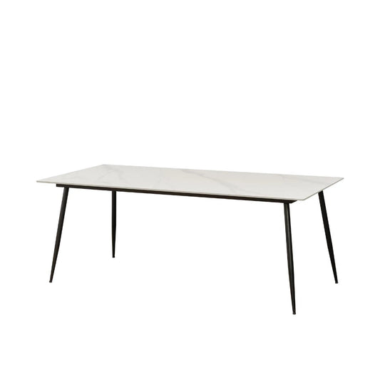 In And OutdoorMatch Eettafel Levino - Marmerlook - 190x90x76cm - Rechthoek - Modern - Eetkamertafel - Wit Eettafel/ Eetkamertafel