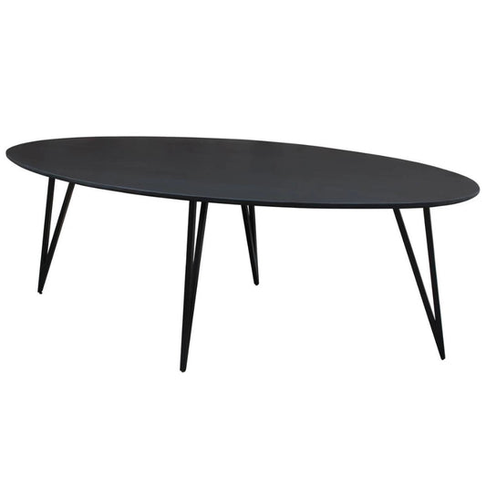 In And OutdoorMatch Eettafel Nero - 210x110x76cm - Ovaal - Modern - Eetkamertafel Eettafel/ Eetkamertafel