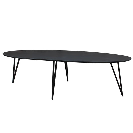 In And OutdoorMatch Eettafel Nero - Ovaal - Modern - Eetkamertafel - 270x110x76cm Eettafel/ Eetkamertafel