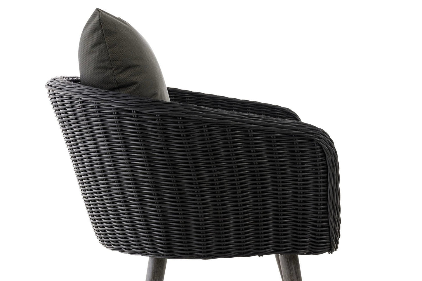 In And OutdoorMatch Fauteuil Diann - Donkergrijs en Antraciet - 40 cm - Weerbestendig - Polyrattan en aluminium - Scandinavische stijl - Hoogwaardige bekleding - Voor binnen en buiten Garden Chair