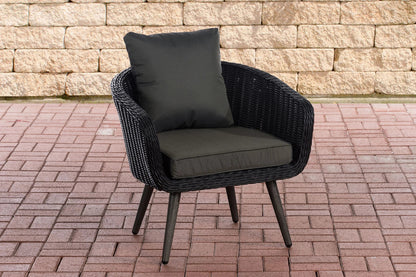 In And OutdoorMatch Fauteuil Diann - Donkergrijs en Antraciet - 40 cm - Weerbestendig - Polyrattan en aluminium - Scandinavische stijl - Hoogwaardige bekleding - Voor binnen en buiten Garden Chair