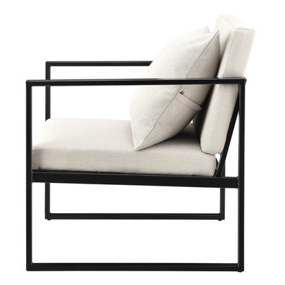 In And OutdoorMatch Fauteuil Katelyn - Met Kussens - 70x60x60 cm - Set van 2 - Zandkleurig - Luxe Design Garden Chair