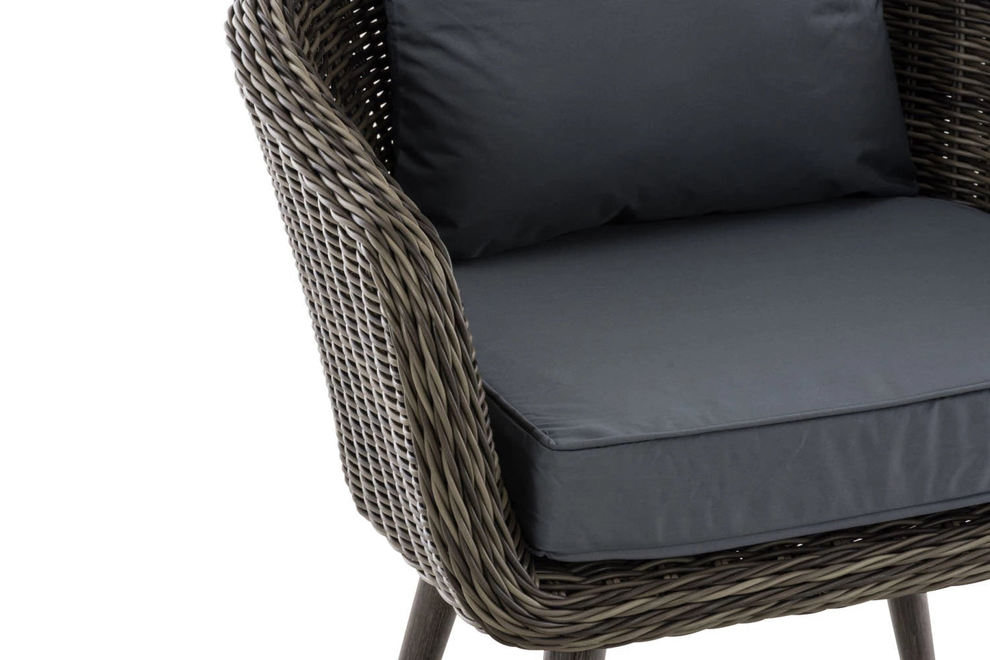 In And OutdoorMatch Fauteuil Porfirio - Donkergrijs - 40 cm - Weerbestendig - Polyrattan en aluminium - Scandinavische stijl - Hoogwaardige bekleding - Voor binnen en buiten Garden Chair