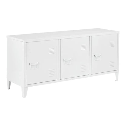 In And OutdoorMatch Freddie-meubel Rocio - Metaal - 58x113x40 cm - Wit - Stijlvol design TV cabinet