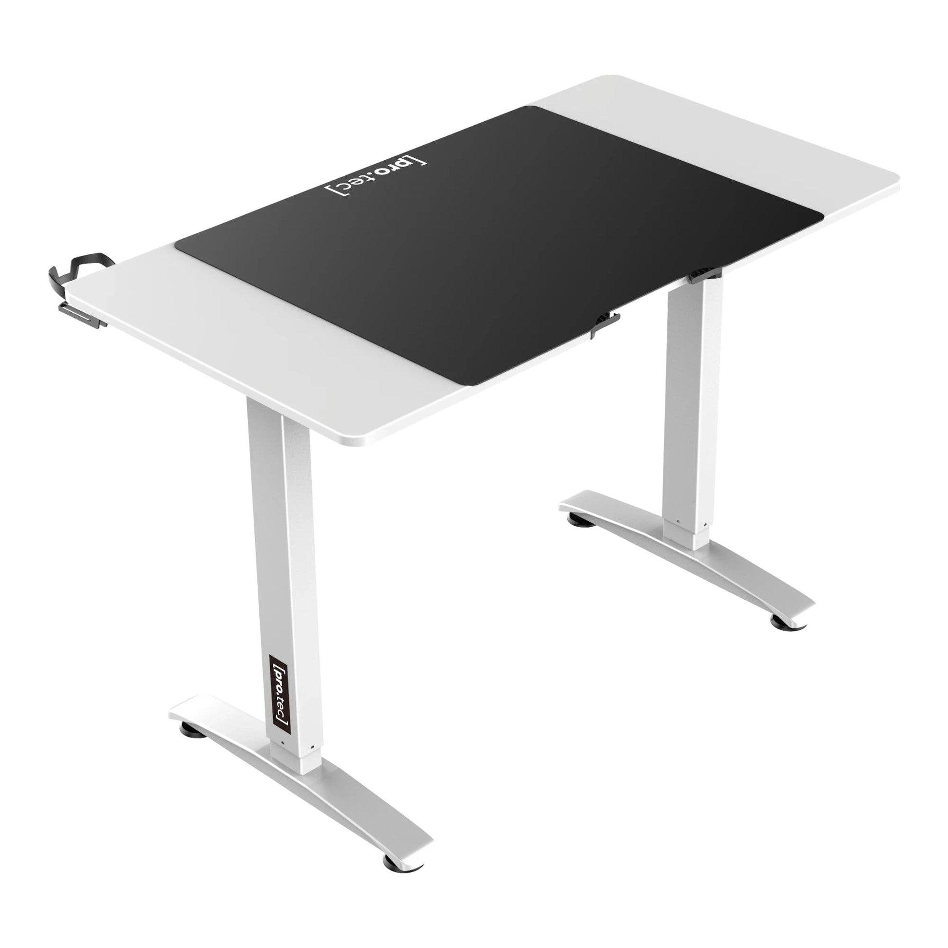 In And OutdoorMatch Game Desk Elmer - Zit Sta Bureau - Elektrisch In Hoogte Verstelbaar - Wit en Zwart - Spaanplaat en Aluminium - Modern Design Desk