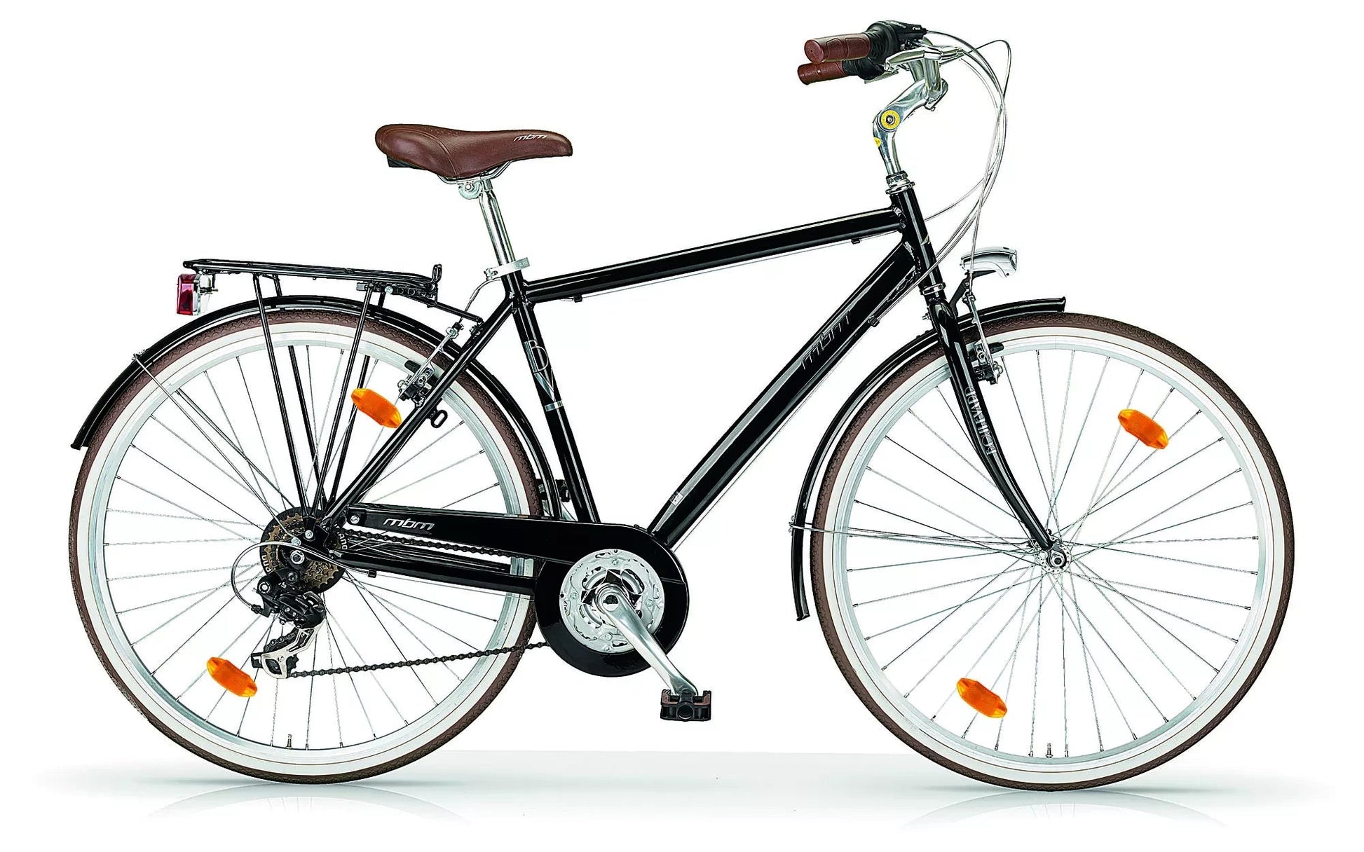 In And OutdoorMatch Herenfiets Maggie - Met 6 versnellingen - Stadsfiets 28 inch - Framemaat 58cm - Hybride - V-brakes en remgrepen - Zwart/zilver Stadshybride derailleur