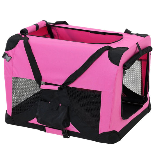 In And OutdoorMatch Hondenbank - Kattenbank - Dierenbank - Reisbank - Stof en Metaal - 49,5x34,5x35 cm - Roze Honden Bench