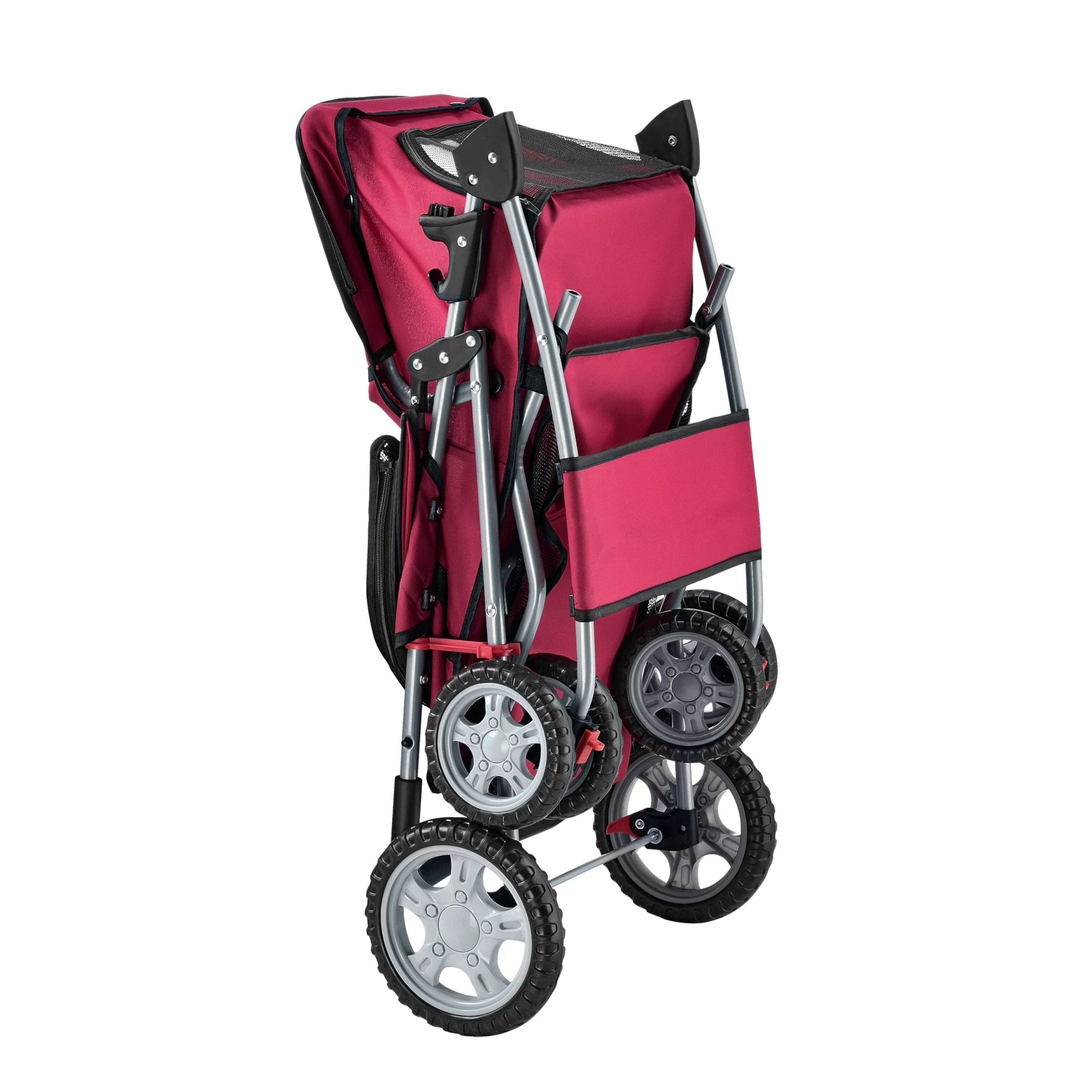 In And OutdoorMatch Hondenbuggy Zion - Met 4 wielen - 73x46x100 cm max. 15 kg - Rood Pram