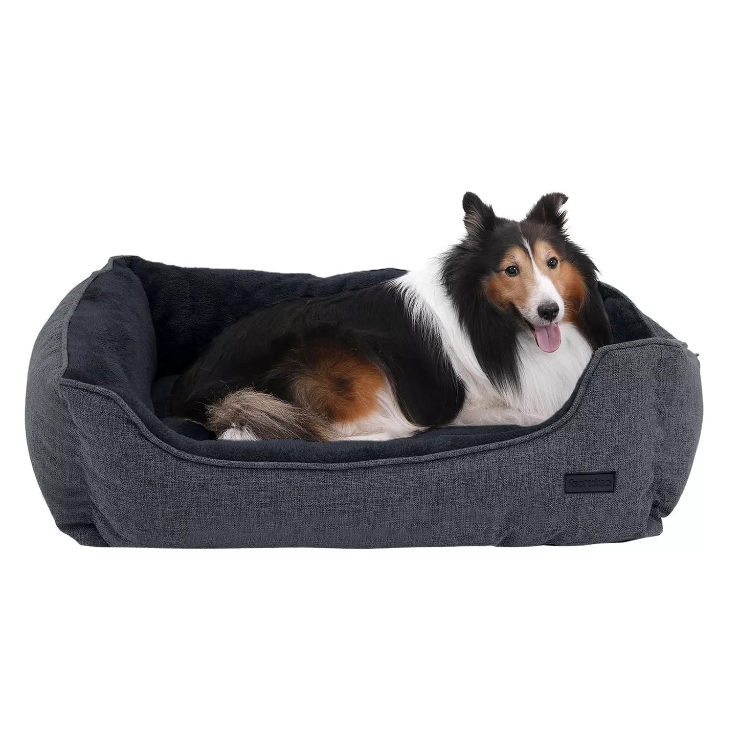 In And OutdoorMatch Hondenkussen Jerry - 90x75cm - Soft Pluche - Donkergrijs - Hondenmand - Pluche - Orthopedische Hondenkussens Honden bed