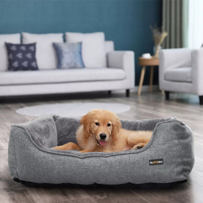 In And OutdoorMatch Hondenkussen Marlon - Grijs - Hondenbed 90x75x25cm - Wasbaar - Zacht - Orthopedische Hondenkussens Honden bed