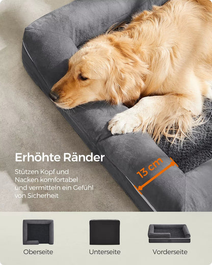 In And OutdoorMatch Hondenkussen Scot - Grijs - Hondenmand 106x80x25cm - Zacht - Orthopedische Hondenkussens Honden bed