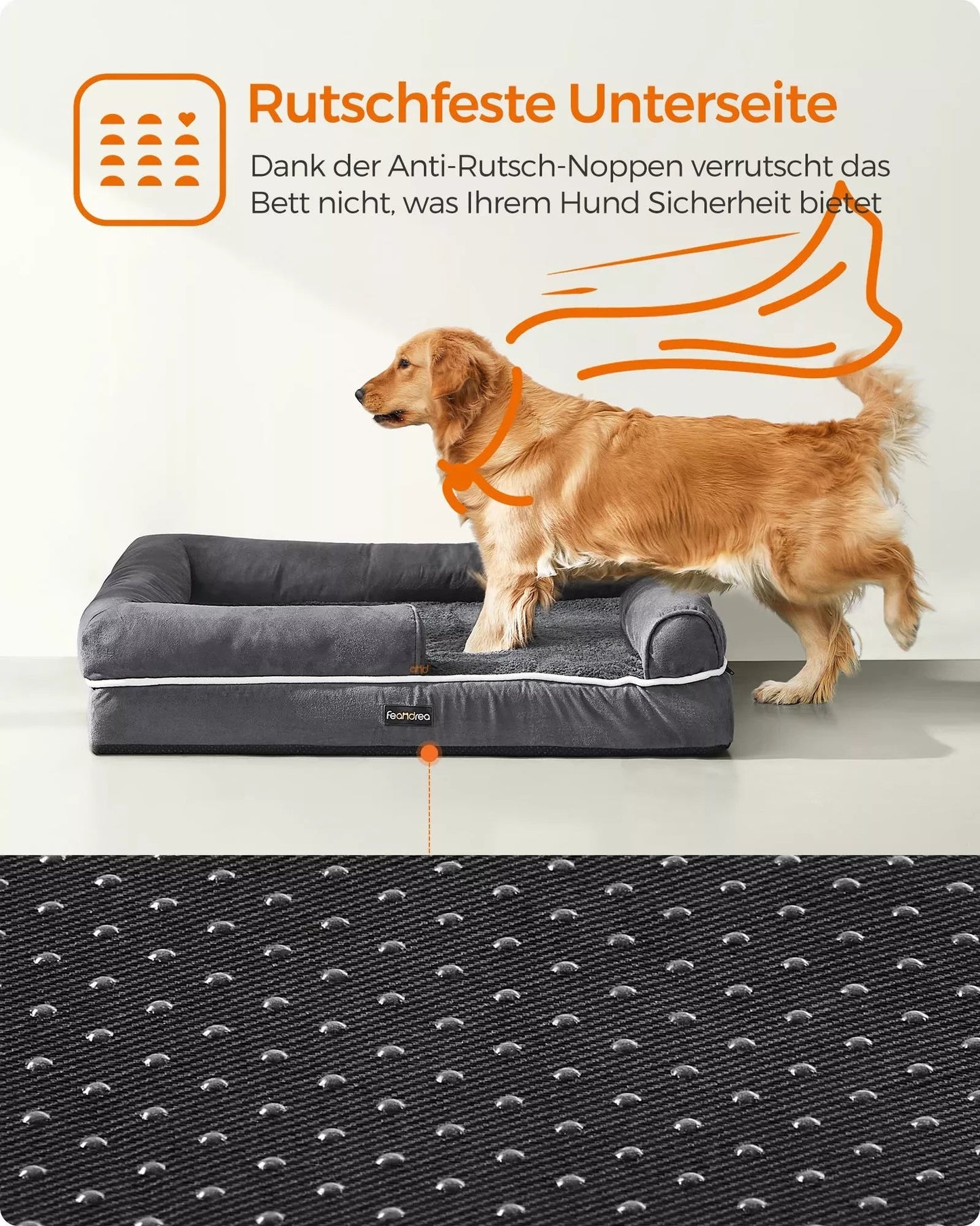 In And OutdoorMatch Hondenkussen Scot - Grijs - Hondenmand 106x80x25cm - Zacht - Orthopedische Hondenkussens Honden bed