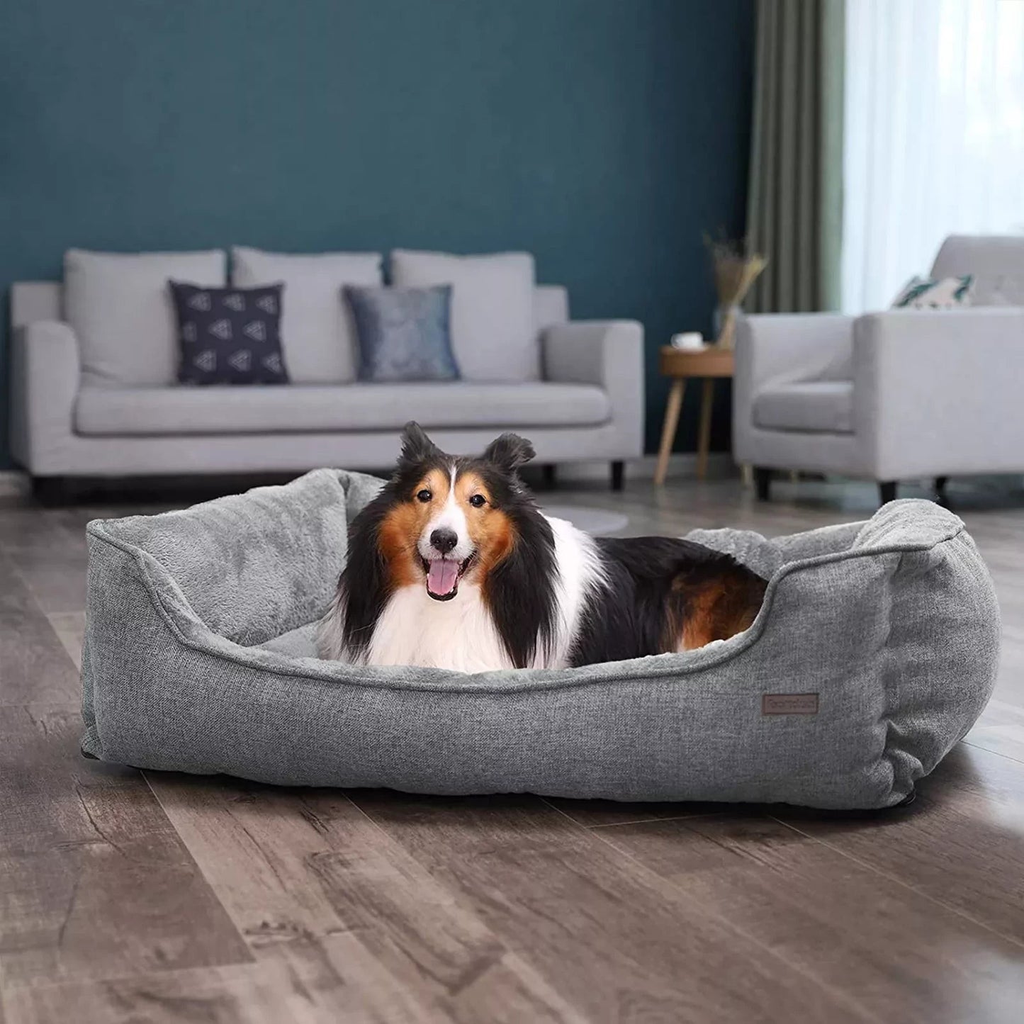 In And OutdoorMatch Hondenkussen XL Abdiel - Grijs - Hondenbed 100x27x75cm - Wasbaar - Zacht - Orthopedische Hondenkussens Honden bed