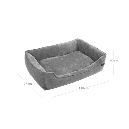 In And OutdoorMatch Hondenkussen XL Abdiel - Grijs - Hondenbed 100x27x75cm - Wasbaar - Zacht - Orthopedische Hondenkussens Honden bed