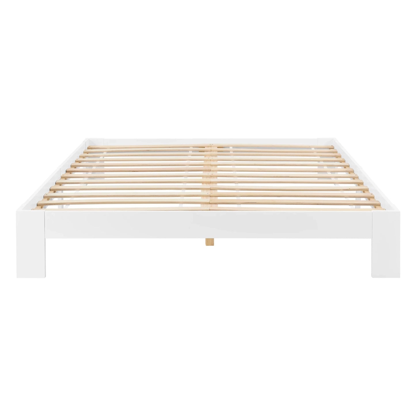 In And OutdoorMatch Houten Bed Antonetta - Met Bedbodem en Matras - 160x200 cm - Wit - Gemaakt in de EU - Slijtvast bed twee personen