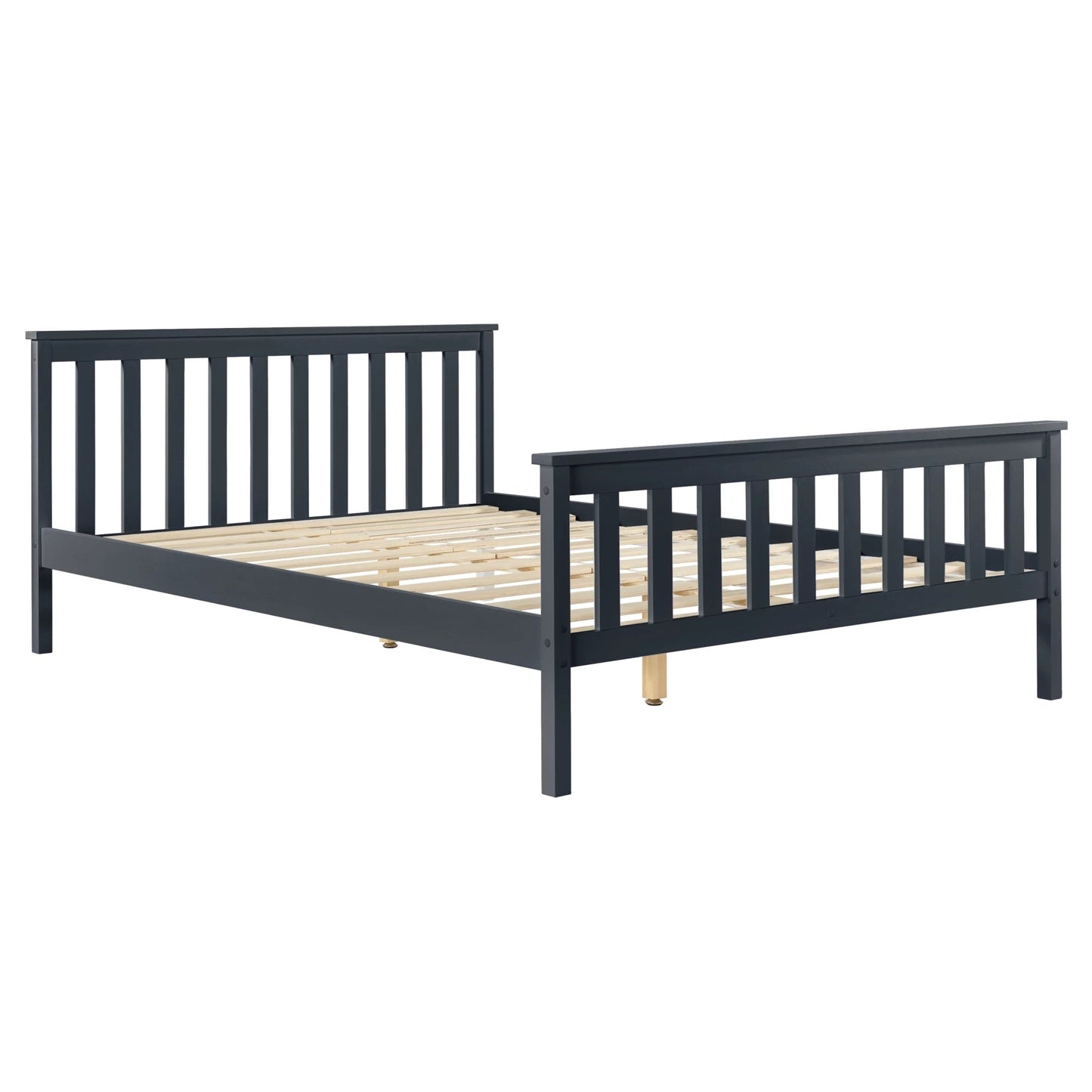 In And OutdoorMatch Houten Bed Destinee - Grenen - Met Matras - 180x200 cm - Donkergrijs - Klassiek Design bed twee personen