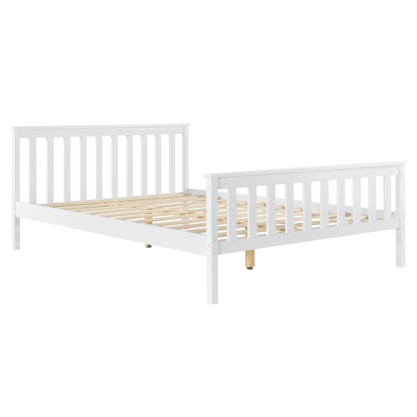 In And OutdoorMatch Houten Bed Reina - Grenen - Met Matras - 140x200 cm - Wit - Klassiek Design bed twee personen