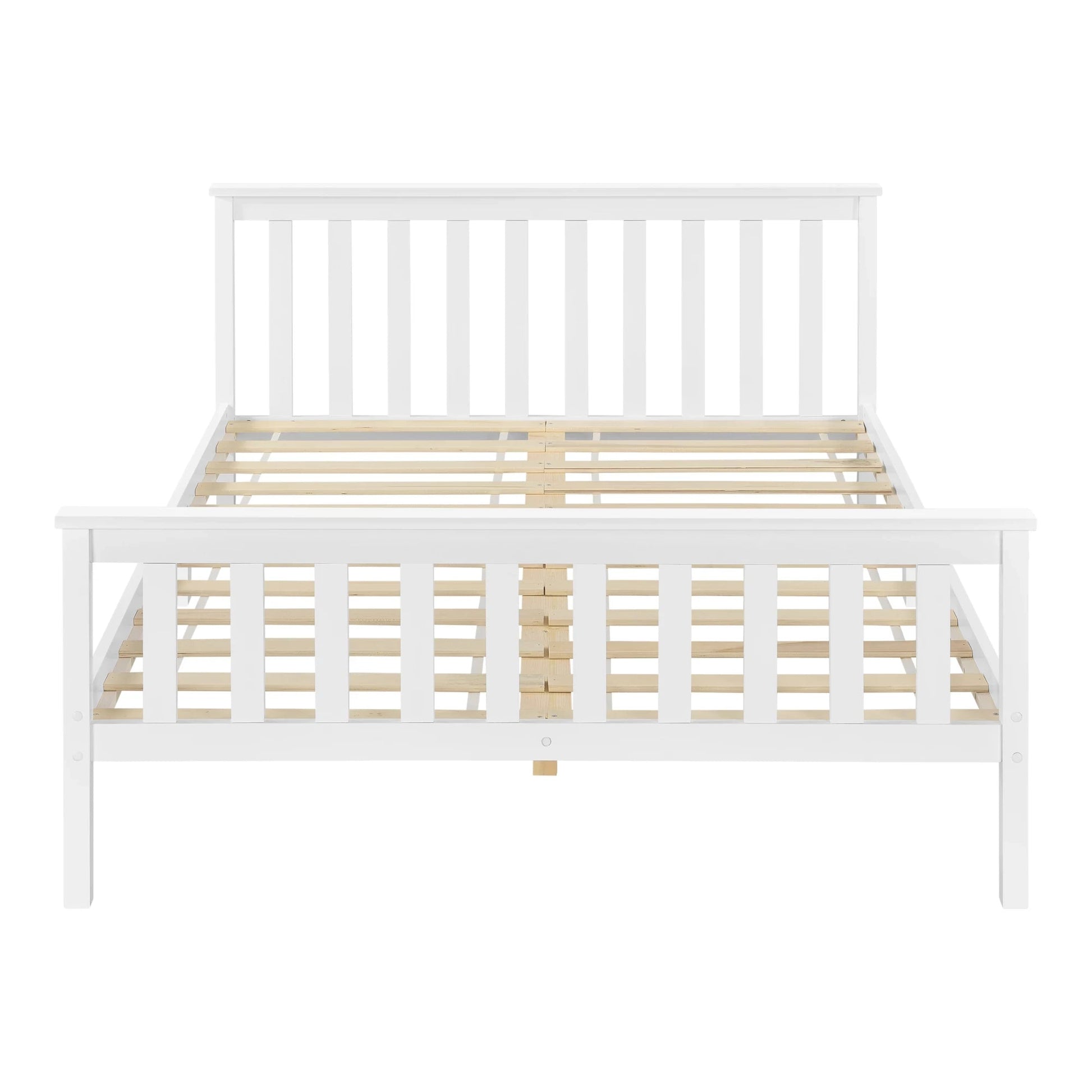 In And OutdoorMatch Houten Bed Stefan - Grenen - Met Matras - 140x200 cm - Wit - Gemaakt in de EU - Slijtvast bed twee personen