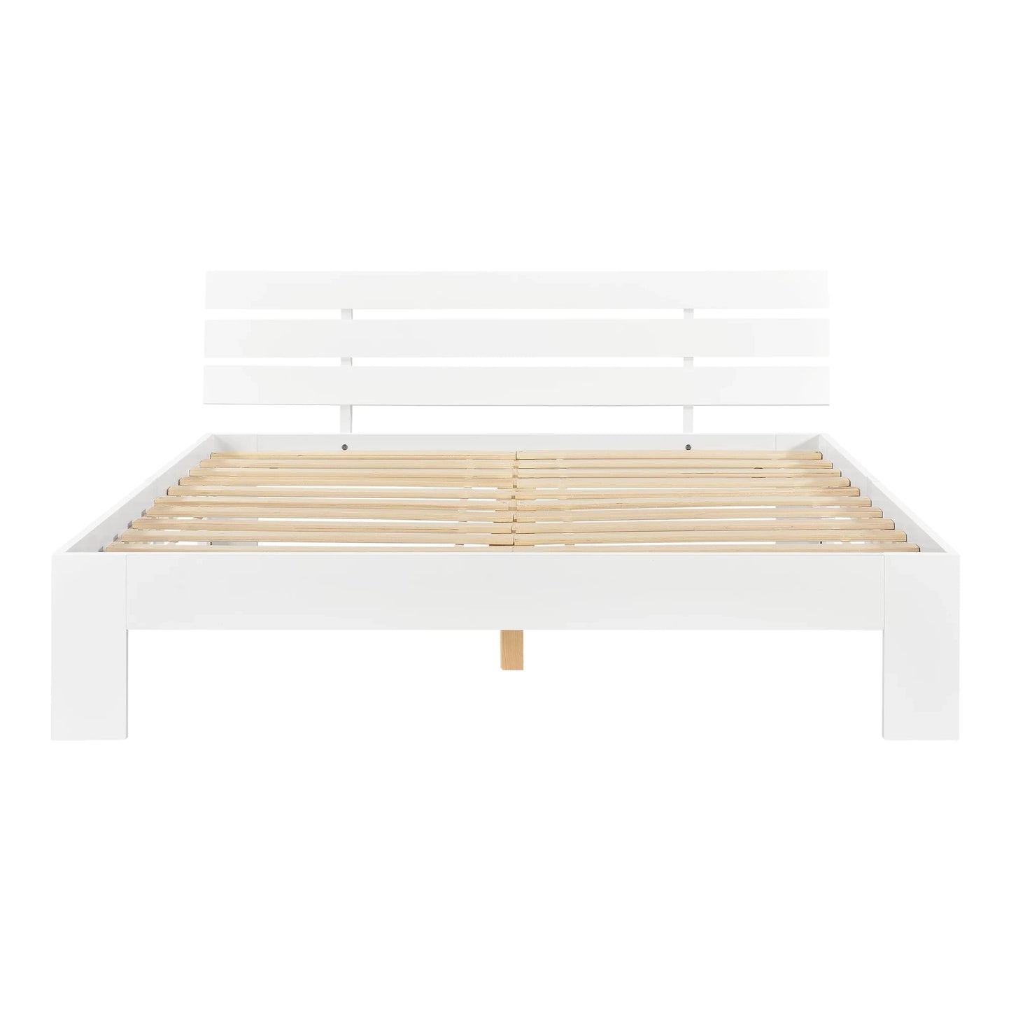 In And OutdoorMatch Houten Bed Stefan - Grenen - Met Matras - 140x200 cm - Wit - Slijtvast - Made in the EU bed twee personen