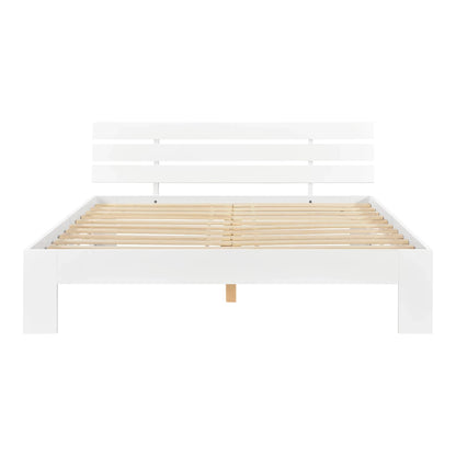 In And OutdoorMatch Houten Bed Stefan - Grenen - Met Matras - 140x200 cm - Wit - Slijtvast - Made in the EU bed twee personen