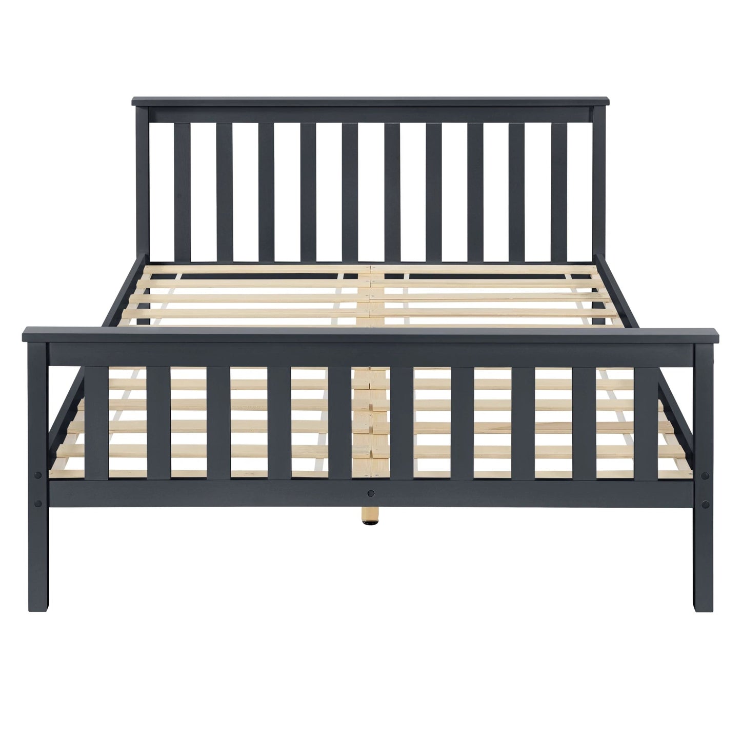 In And OutdoorMatch Houten bed Timmy - Sterk massief grenen - 180x200 cm - Donkergrijs - Klassiek design bed twee personen