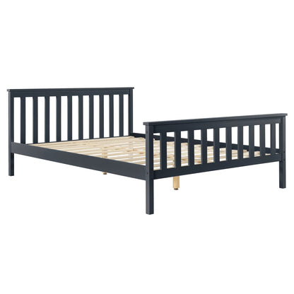 In And OutdoorMatch Houten bed Timmy - Sterk massief grenen - 180x200 cm - Donkergrijs - Klassiek design bed twee personen