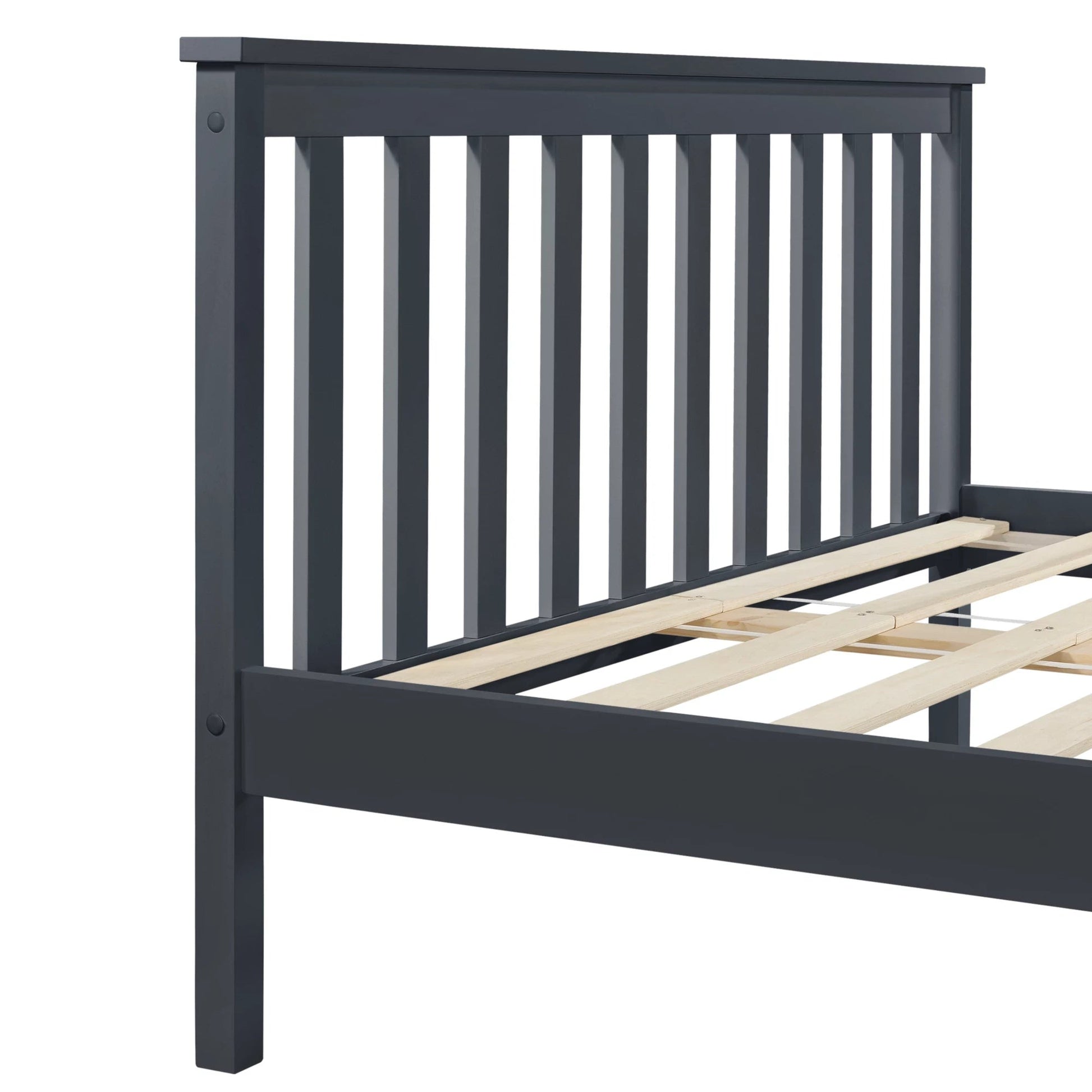 In And OutdoorMatch Houten bed Timmy - Sterk massief grenen - 180x200 cm - Donkergrijs - Klassiek design bed twee personen