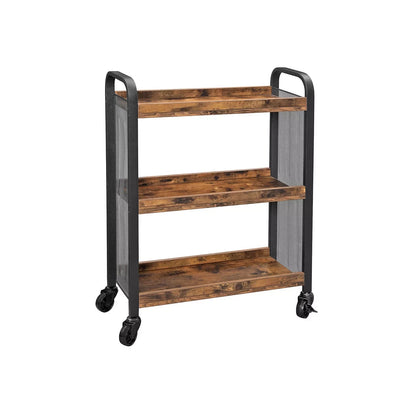 In And OutdoorMatch Keukenkast industrieel Patri - Op wielen - Organizer - Met planken - 66x26x85cm Keuken Trolley