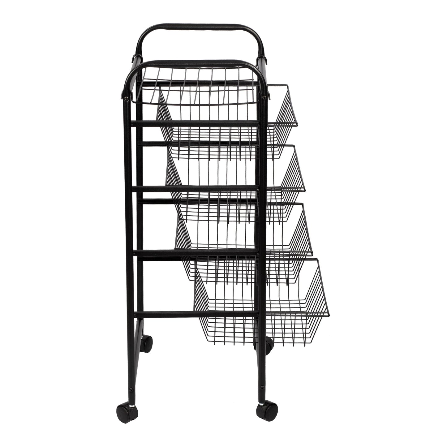 In And OutdoorMatch Keukentrolley Roelof - 87x41x31,5 cm - Zwart - Voor Keuken - Voor Bureau - Metaal - Kunststof - Veelzijdig Keuken Trolley