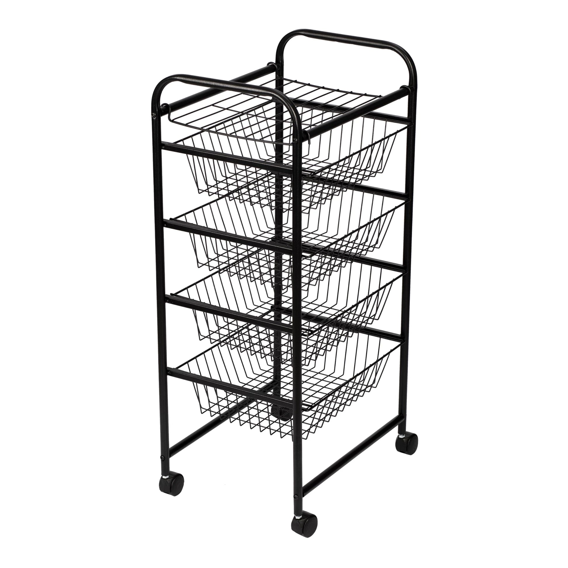 In And OutdoorMatch Keukentrolley Roelof - 87x41x31,5 cm - Zwart - Voor Keuken - Voor Bureau - Metaal - Kunststof - Veelzijdig Keuken Trolley