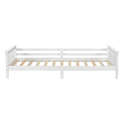 In And OutdoorMatch Kinderbed Bruce - Met bedbodem en valbeveiliging - 90x200 cm - Wit - Sparrenhout en Multiplex - Voor meisjes - Voor jongens Kinder bedden