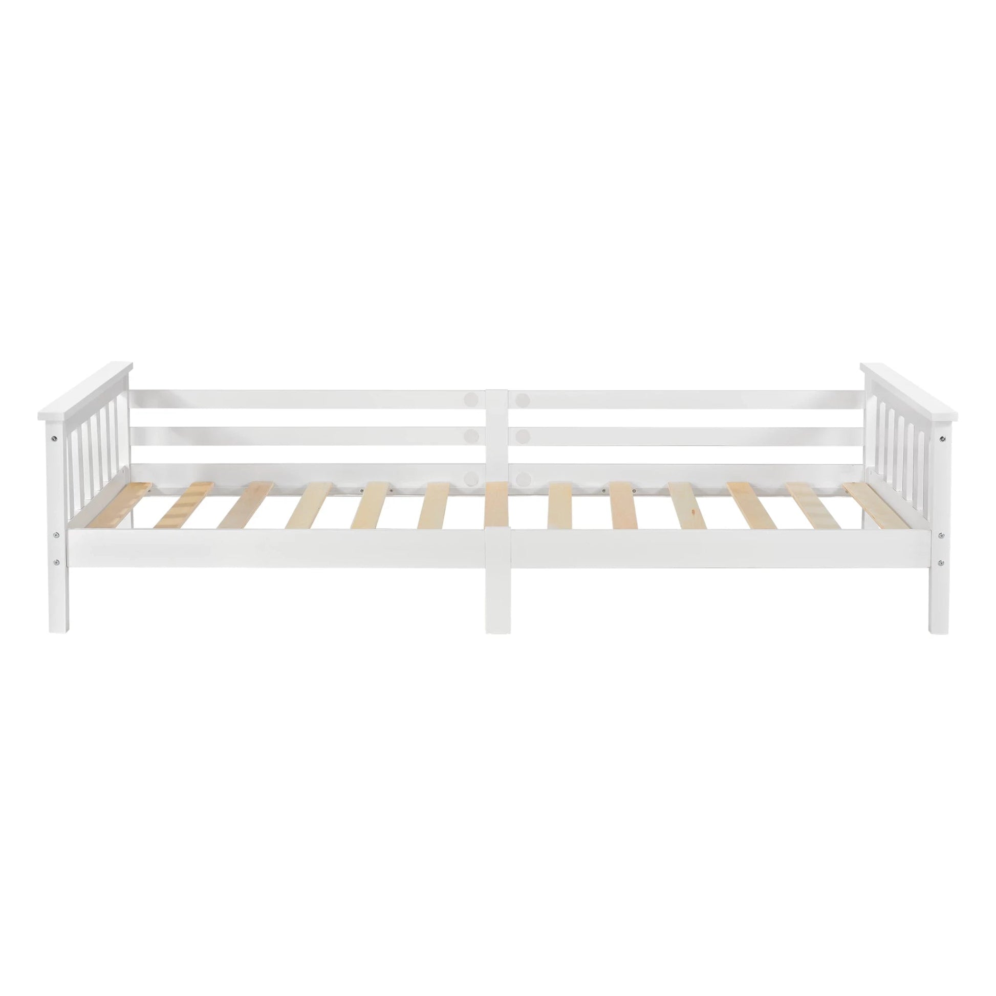 In And OutdoorMatch Kinderbed Bruce - Met bedbodem en valbeveiliging - 90x200 cm - Wit - Sparrenhout en Multiplex - Voor meisjes - Voor jongens Kinder bedden