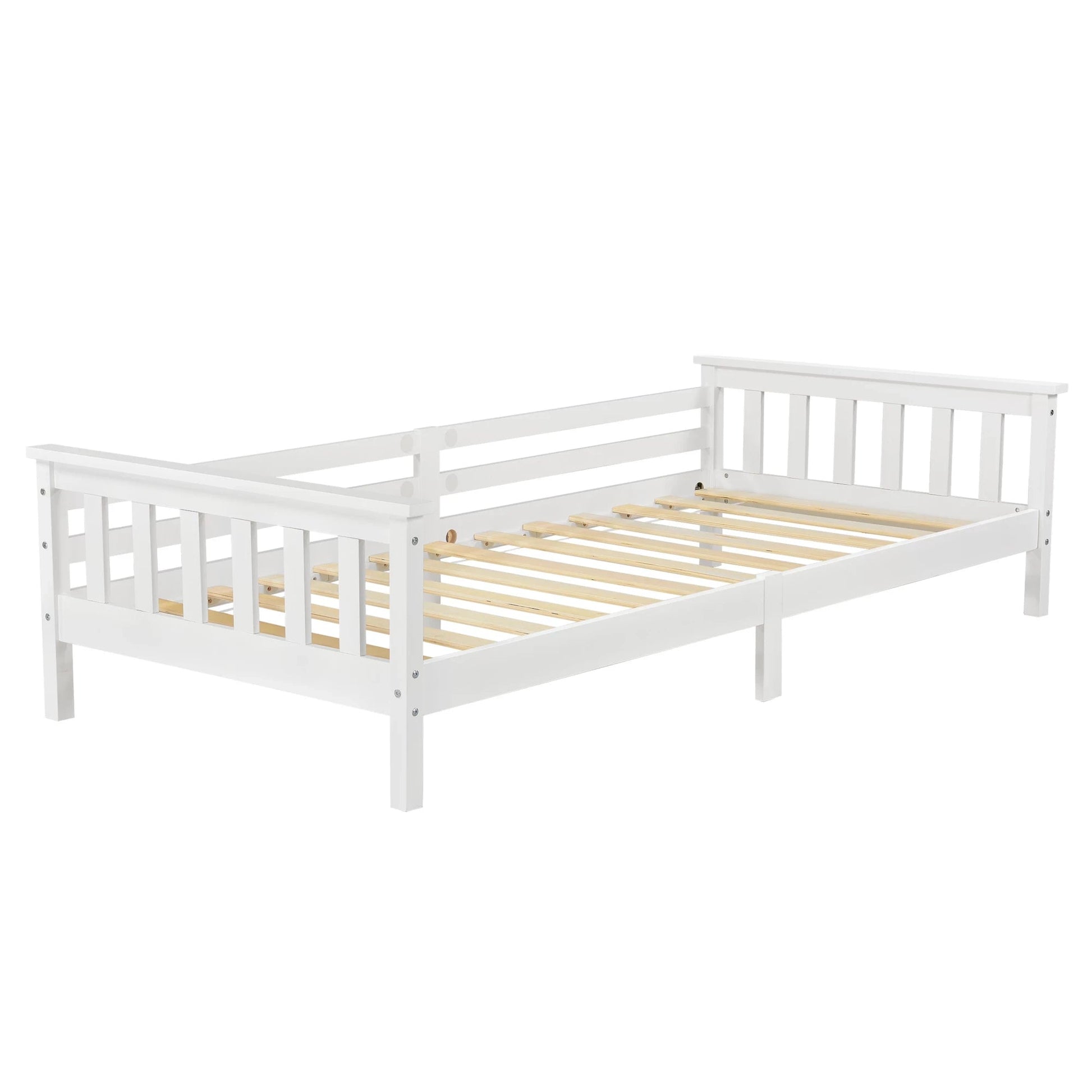 In And OutdoorMatch Kinderbed Bruce - Met bedbodem en valbeveiliging - 90x200 cm - Wit - Sparrenhout en Multiplex - Voor meisjes - Voor jongens Kinder bedden