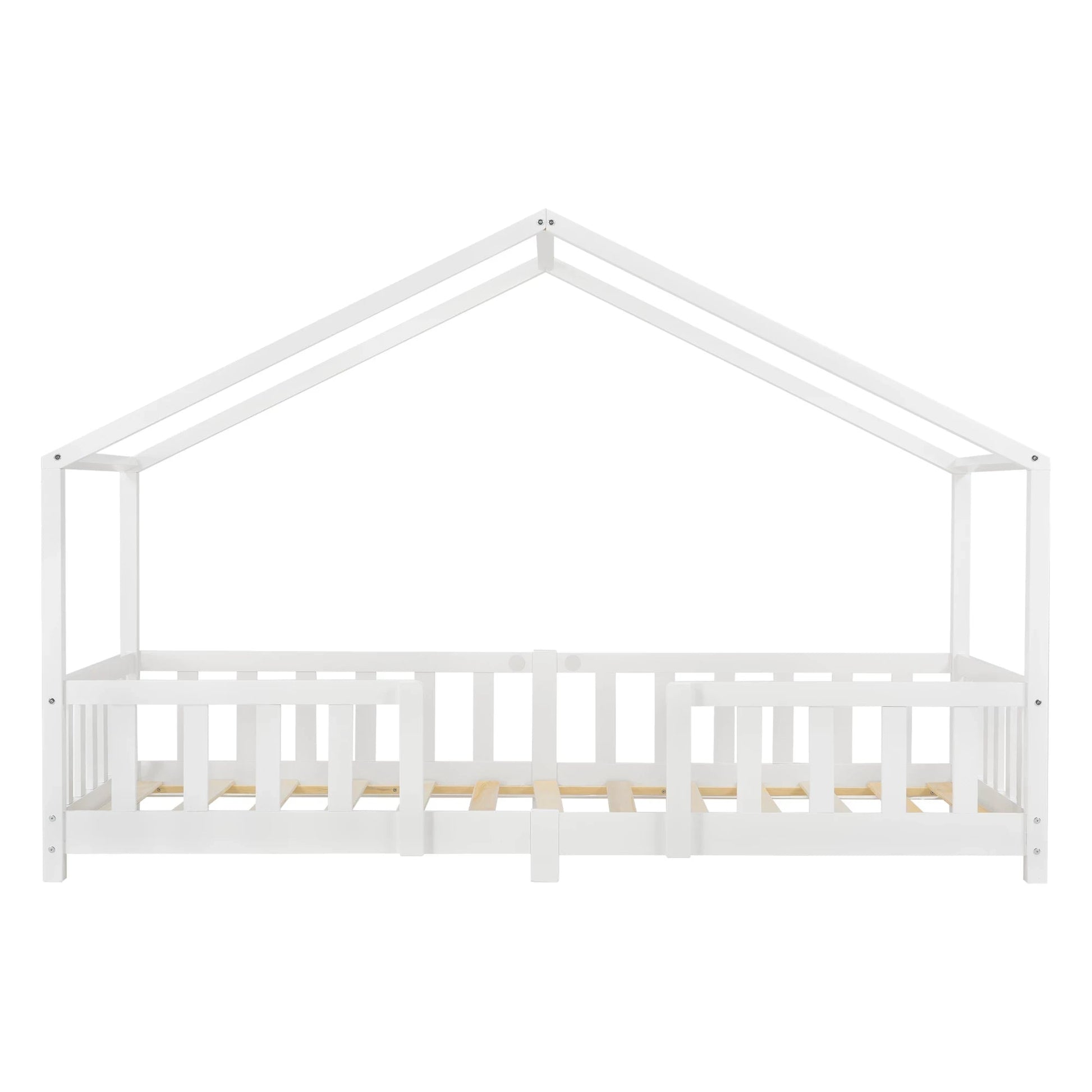 In And OutdoorMatch Kinderbed Cayla - Met valbeveiliging - 90x200 cm - Wit Mat - Voor meisjes - Voor jongens - Voor kinderen Kinder bedden